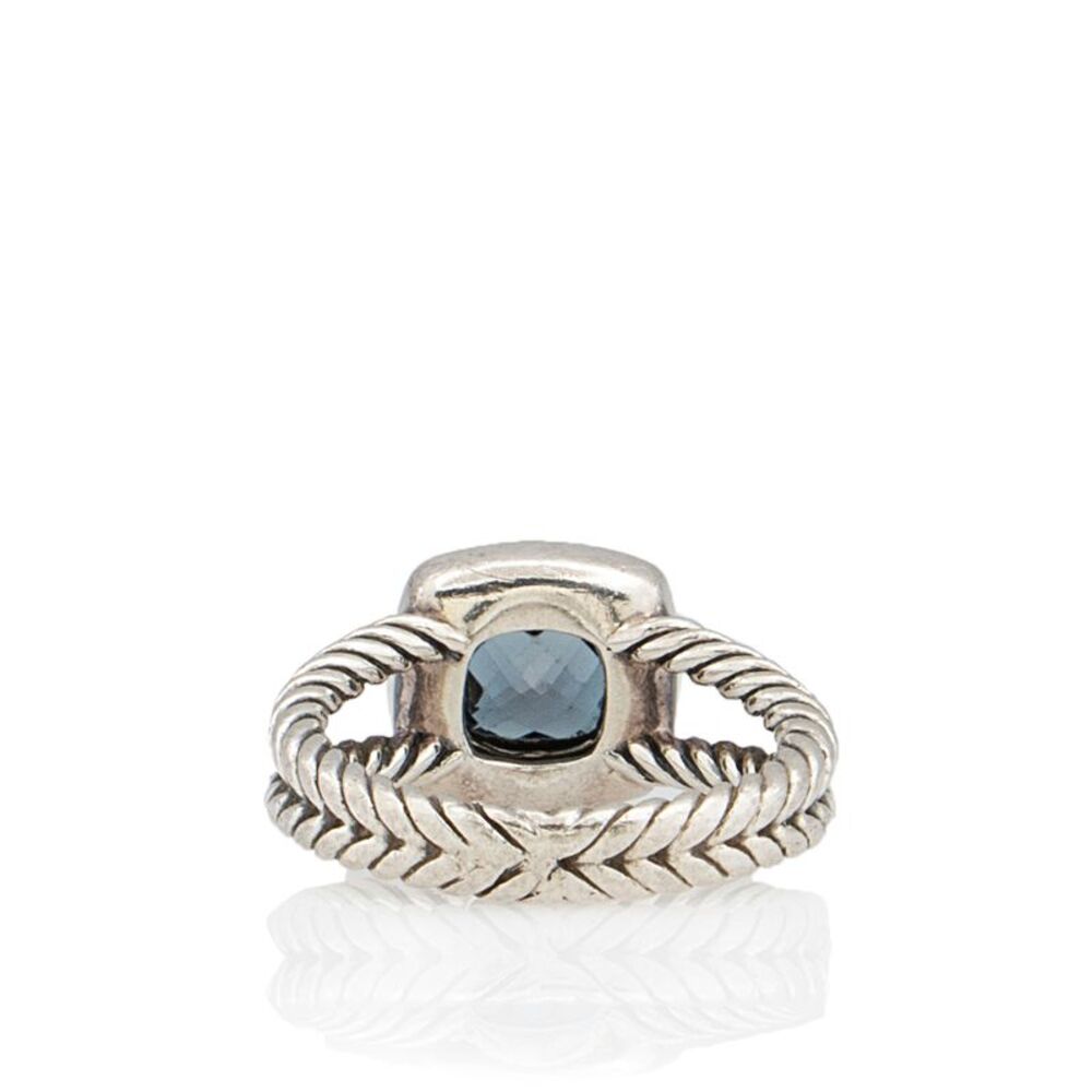 David Yurman Sterling Silver Diamond Topaz 7mm Petite Albion Ring - Size 7 - Picture 3 of 4